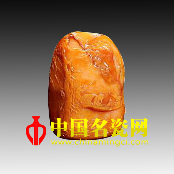 中國名瓷網(wǎng) 石秀 田黃赤壁游擺件
