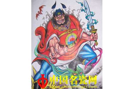 鐘馗捉鬼吉祥圖案