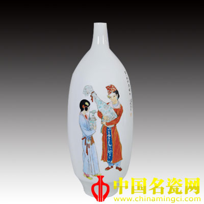 王錫良 粉彩笑入胡姬酒肆中人物瓶
