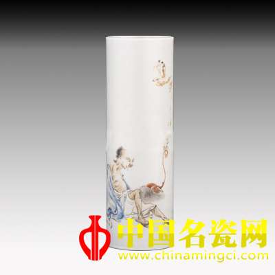 王步作彩繪李鐵拐筋瓶