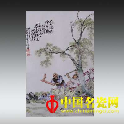 廣陵花瑞圖瓷板 