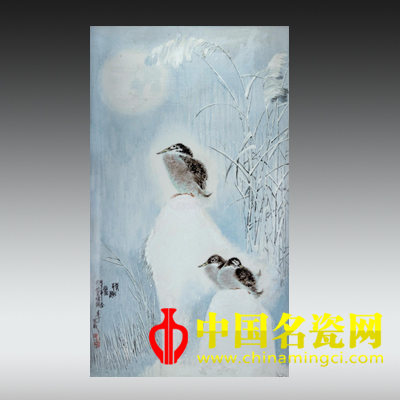 情趣圖 粉彩瓷板