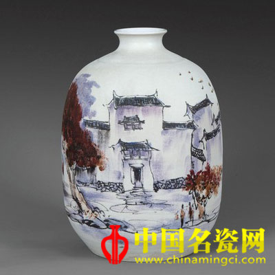 賴德全 秋意　珍珠彩瓷瓶