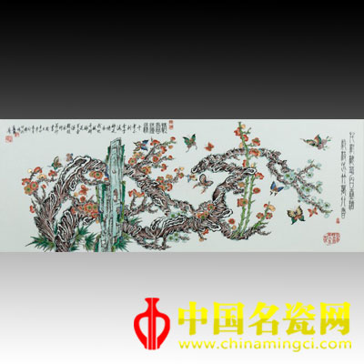 藍國華 清香溢遠　古彩瓷板
