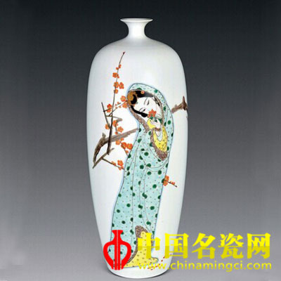 陳淑娟 古彩“賞梅一夢”瓷瓶