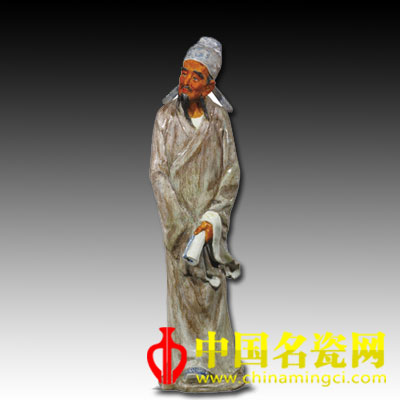 張育賢 杜甫·瓷雕