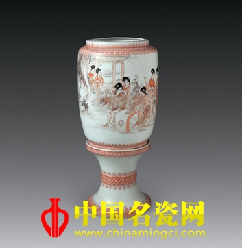 章亮粉彩“春韻圖”薄胎皮燈