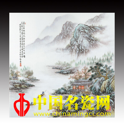 袁智勇?粉彩“秀水青山分外嬌”瓷板