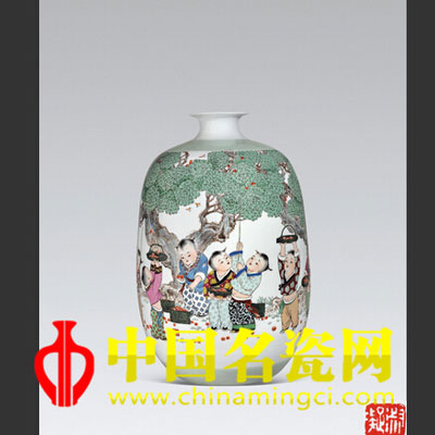 王淑凝 粉彩樂(lè)果園瓷瓶