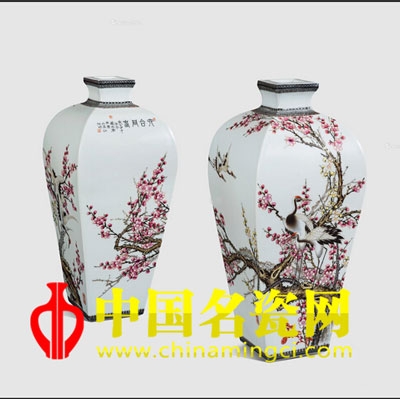 徐國明 六合同春粉彩鑲器