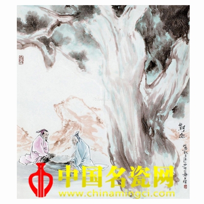 徐小明 蘇武牧羊粉彩瓷板