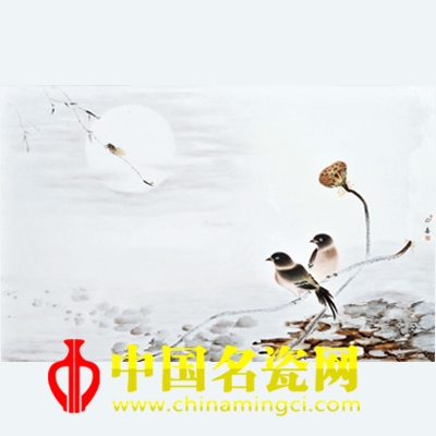 程正喜 聽(tīng)禪 粉彩瓷板