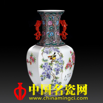 徐亞鳳 春訊 粉彩六方鑲器